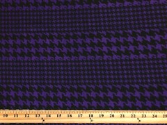 Liverpool Fabric-Black Eggplant Double Size Houndstooth-LVPR356-Sold by the Yard