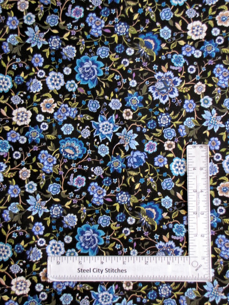 Floral Flower Fabric Allover Cotton Sew De Vine by Choice Fabrics By The Yard