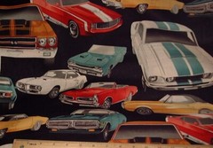 ALEXANDER HENRY Fabric – PURE MUSCLE – Muscle Cars~Black – by the HALF yd (18″)