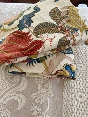 1980s Waverly Fabric Bi Centennial Heirlooms Birds Berries Floral *PLEASE READ*