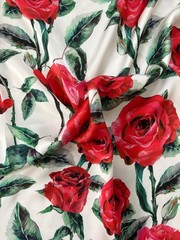 Dolce & Gabbana Rose Dress Deadstock Silk Satin Fabric