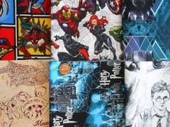 Celebrity TV Show Movie Character Fat /Long Quarter 1/2 Yard Quilt Fabric Bundle