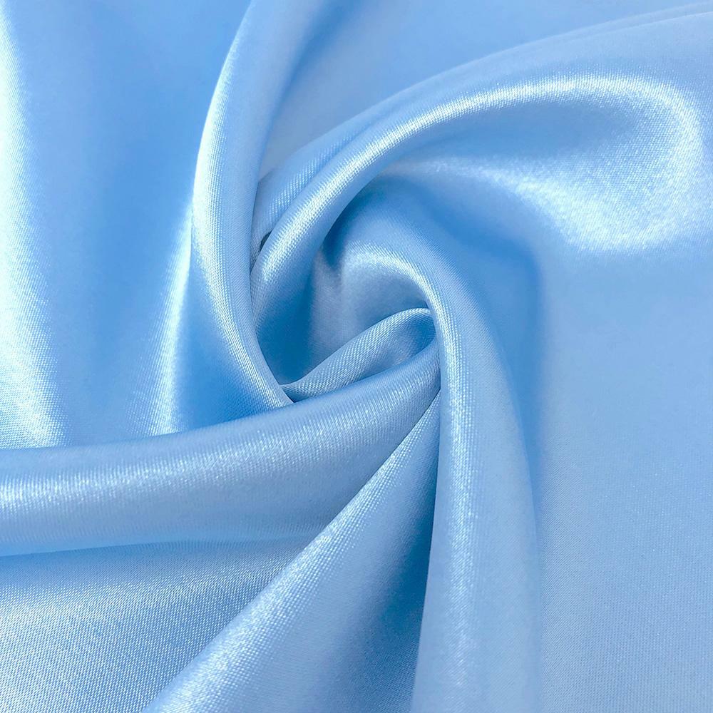 Charmeuse Satin Fabric Stretch 58″ Wide Silky, Bridal Fabric By Yard Light Blue