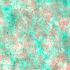 Sponge Paint Aqua and Orange Oilcloth Fabric By The Roll (12 Yards)