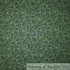 BonEFul FQ Cotton Quilt Dark Kelly Green Tone Calico Tiny Flower Blender Print S