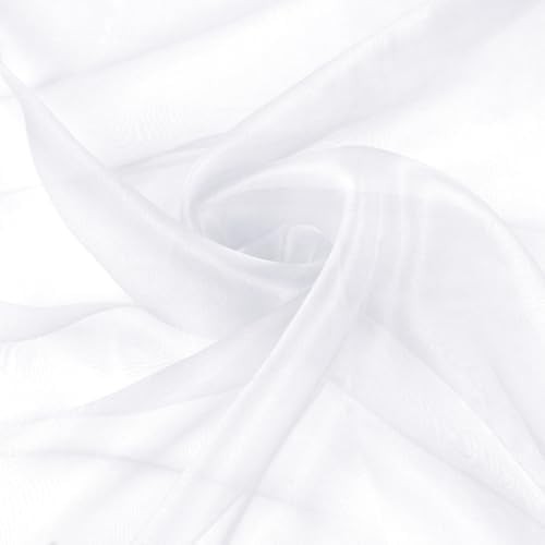 Sheer Organza Fabric by The Yard, 60 Inch Wide White Organza Fabric Bolt Bridal