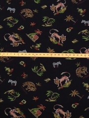 Safari Animals Rayon Acetate Rayon Jersey Knit Fabric Lion By the Yard