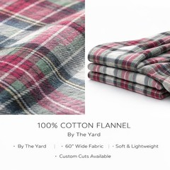 Fabricla Red Black Check Flannel Fabric By The Yard 100 Cotton Soft Brushed