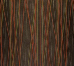 CRYPTON® METALLIC STRIPES ORANGE GREEN BROWN STAIN RESISTANT FABRIC BY THE YARD