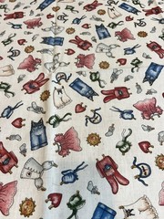 Vintage Dianna Marcum Laundry Hanging out to Dry Cotton Fabric 36” X 44”