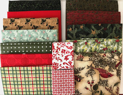 14 PIECE, 14.25 YARD – CHRISTMAS QUILTING CRAFT COTTON FABRIC LOT – ALMOST 5 LBS