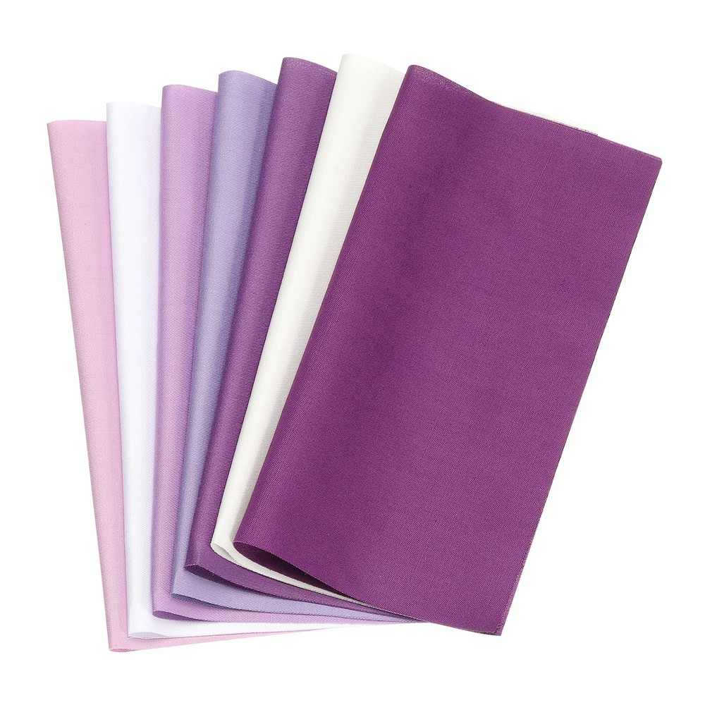 7Pcs 4″ x 4″ Solid Color Cotton Fabric Bundles Precut Fabric Square, Purple