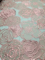 Blush Pink Metallic Floral Brocade Fabric Sold By The Yard On White Organza