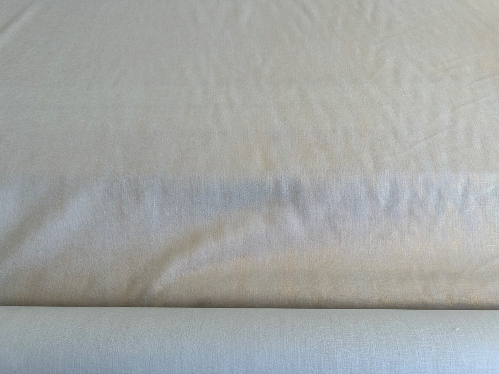 100% Linen Fabric with Gold Metallic Print–166gsm-4.9oz., BTY, Swatch Available