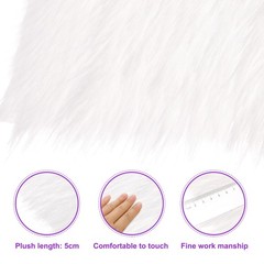 30″x30″ White Faux Fur Square Fabric for Crafts, Gnomes, Animal Costumes