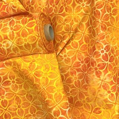 1 Yard Cut of Lunn Fabric Stylized Wedding Ring Batik 100% Cotton 2237 Orange