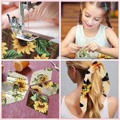 Hosuly 40 Pcs Sunflower Fabric Fall Jelly Fabric for Quilting Patchwork Roll …