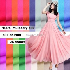 Pure Silk Chiffon 55” By Yards Mulberry Silk Chiffon Fabric Lining Scarf Gauze
