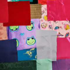 Crazy Quilt Fabric Scrap Lot 13 Ounces Satin Velvet Brocade