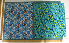 Cotton Quilt Lot of 2 FQs, Cats and Goldfish Bowls Leaves Novelty Prints