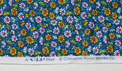 2 Yds X 44″ Cranston Print Works VIP Print Blue With Yellow & White Daisy’s