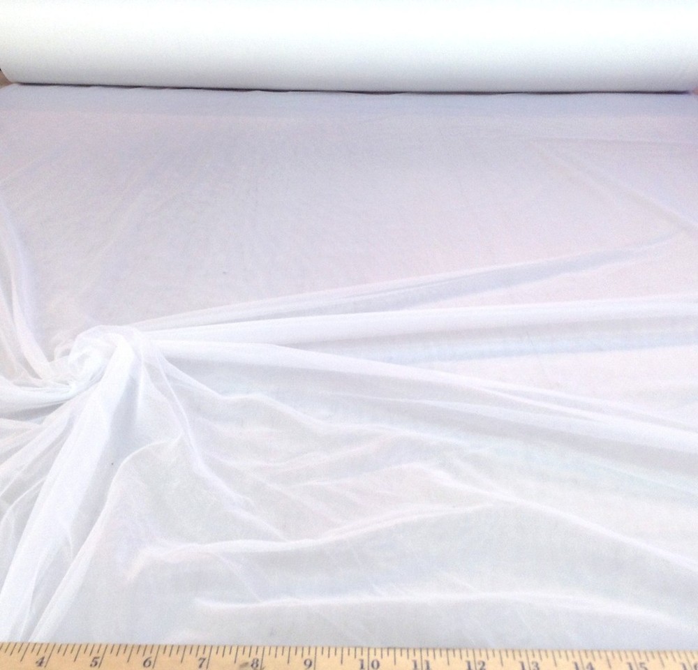 Discount Fabric nylon Tricot White 15 denier Lustre SheerTM