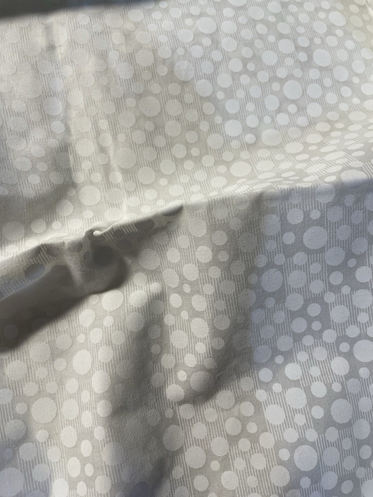 1 Yd White on White Tone on Tone Cotton Fabric Sprinkles Scattered Dots Circles