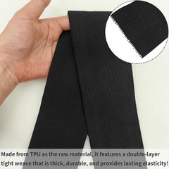 Black Elastic Band for Sewing 3inch- 5 Yds-Thick Stretch Knit Fabric | wide h…