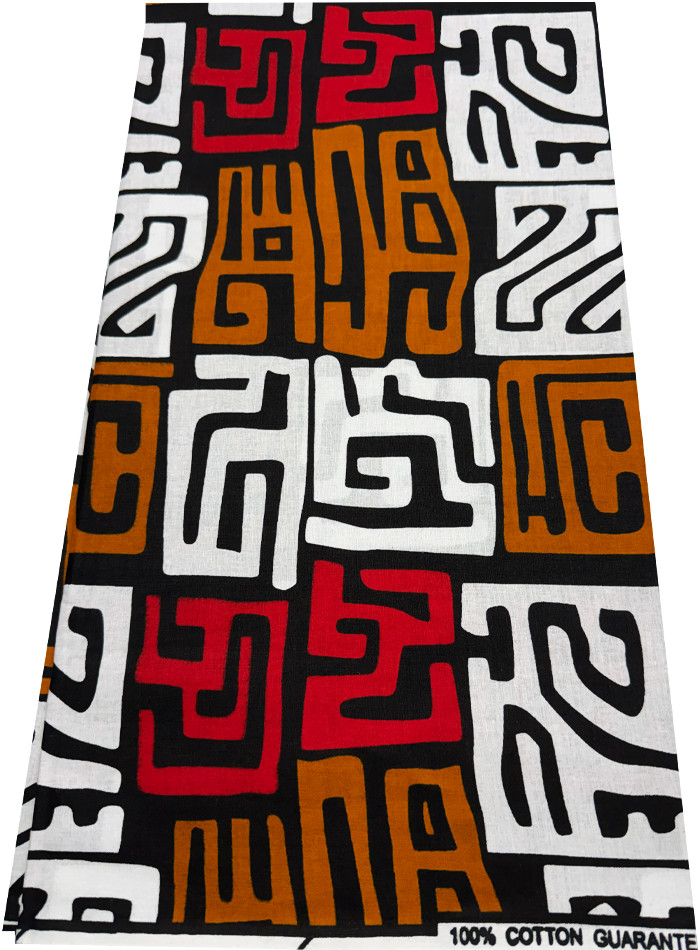 African Ankara Wax Print,100% Cotton, Sell by 6 Yards-Red White Black Brown