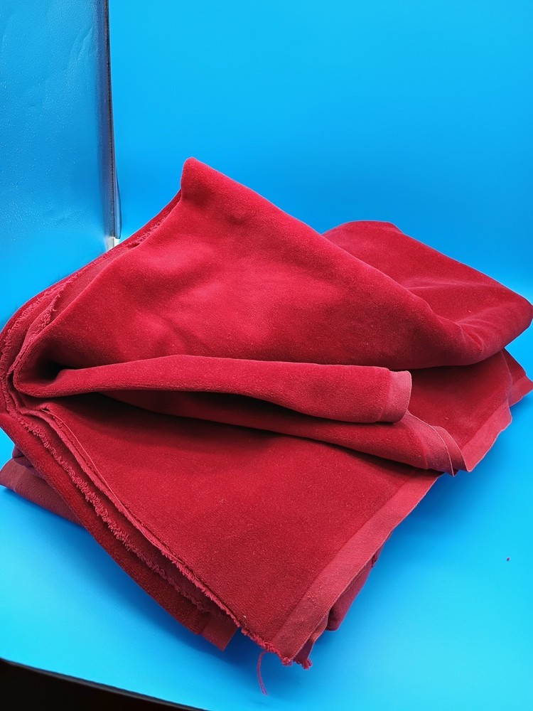 Upholstery Weight Cotton Velour Red 54″ Wide 2 Pcs 5yds Total