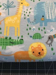 Sweet Jungle Animals On Baby Blue Super Snuggle Cotton Flannel Fabric BTY
