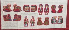 Christmas Old Fashioned Toys VIP Cranston Fabric Panel 8 Ornaments