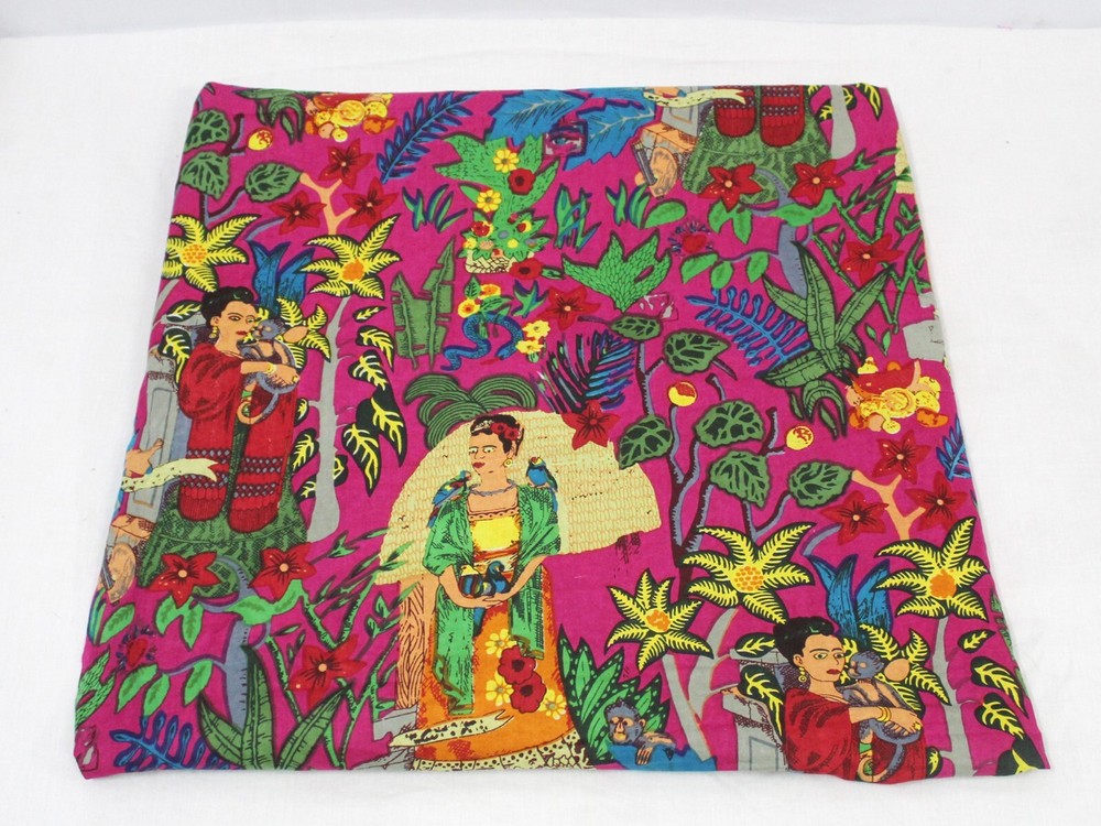 Indian Pink Farida Kahlo Printed Cotton Fabric Beautiful Dressmaking Fabric US