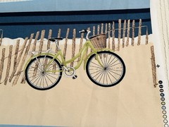 New Bicycles On Beach Solarium 1 7/8 yd x 54″ Richloom Upholstery Fabric In/Out