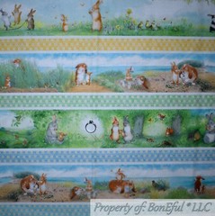 BonEful FABRIC FQ Cotton Quilt Black White B&W Little Stripe Tiny 3 Stooges Jail