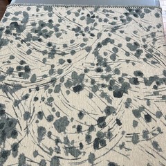 Designer Upholstery Woven Jacquard Fabric Remnant 56.5”x40” Blue Green Floral