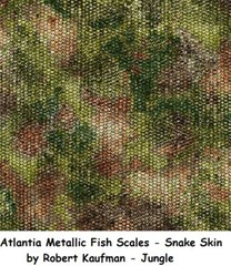 Atlantia Metallic Fish Scales Snake Skin cotton quilt fabric Kaufman BTY Silver