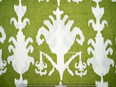 5 Yard Indian Hand Block Ikat Print Pure Cotton Dress Running Fabric Green White