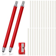 Motiskyy 28 Pcs Chalk Pencil Refillable Cartridge Set, Sewing Plastic, Red