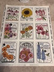 MODA My Secret Garden 100% cotton fabric by PANEL 36×44 20988 11 Garden Seeds