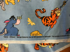 Winnie The Pooh Vintage Fabric #8833 Springs Industries Per Yd 45″ 4yd Available