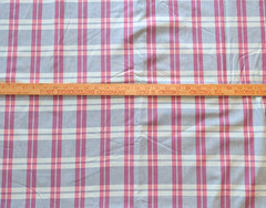 Cotton Blend Lightweight Pink and Blue Large Plaid Fabric 96″L X 60″W Pc