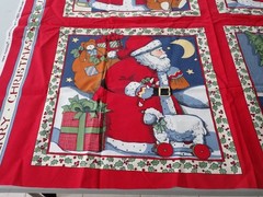 Vintage Fabric Traditions Susan Winget Christmas Santa Quilt Panel Blocks #2021