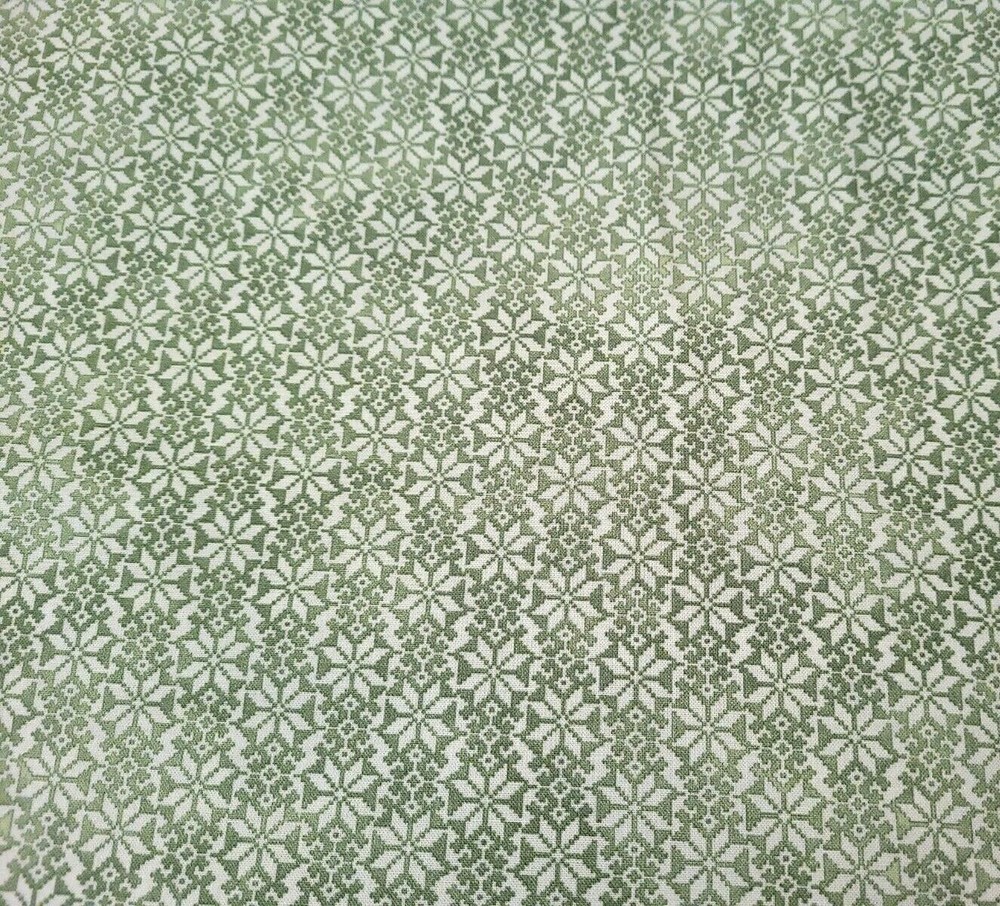Winter Wonderland BTY Sandy Lynam Clough P&B Tonal Green White Snowflake