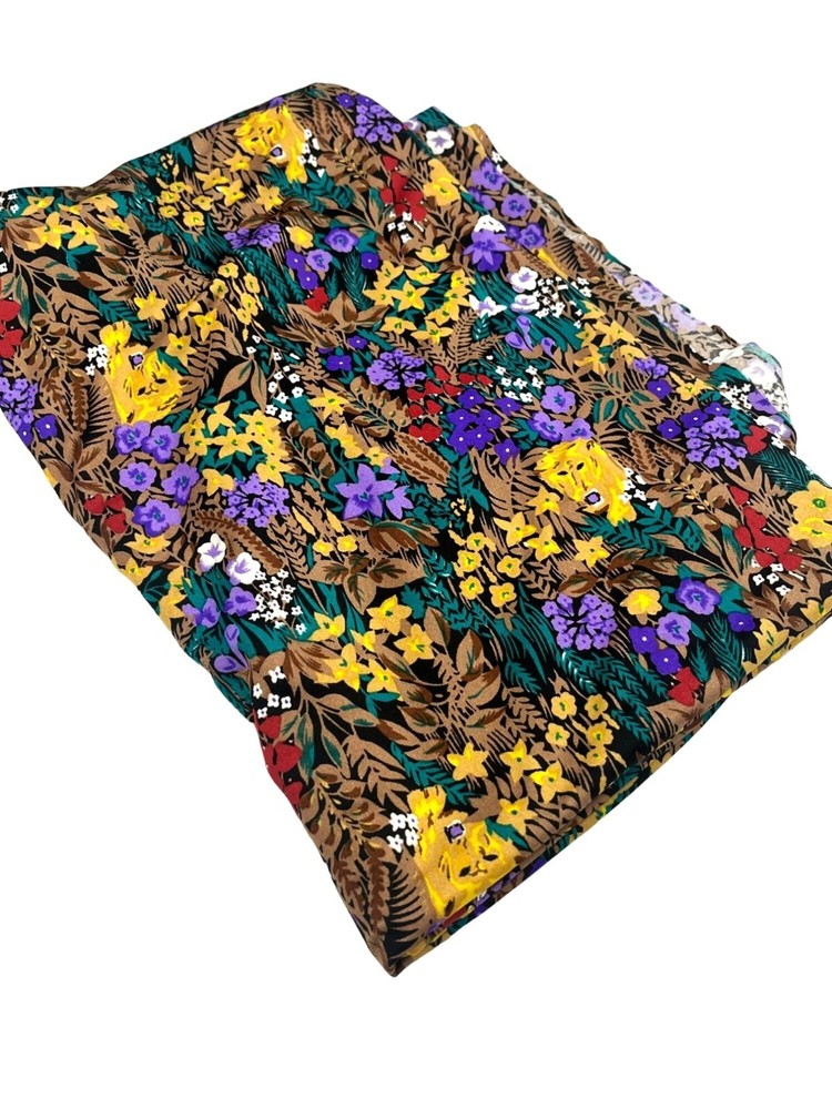 Rare Vintage 1981 Dessins Novelli Floral Safari Lion Fabric 38″ x 59″ Stretchy