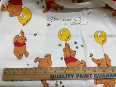 Vintage 1970s Sears Pooh How Sweet to be a Cloud Fabric 36″ X 44″ Medium Weight