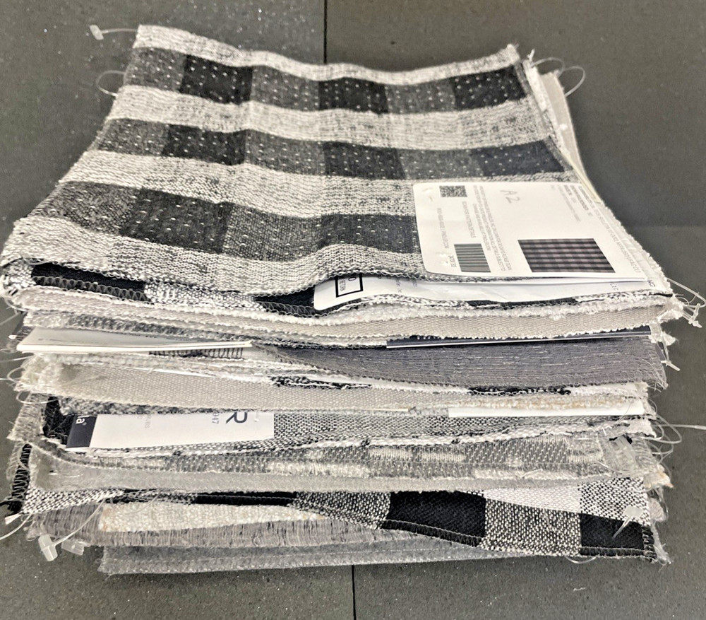 Fabric Samples Square Piece Pindler Lot of 70 PC Gray Black and White