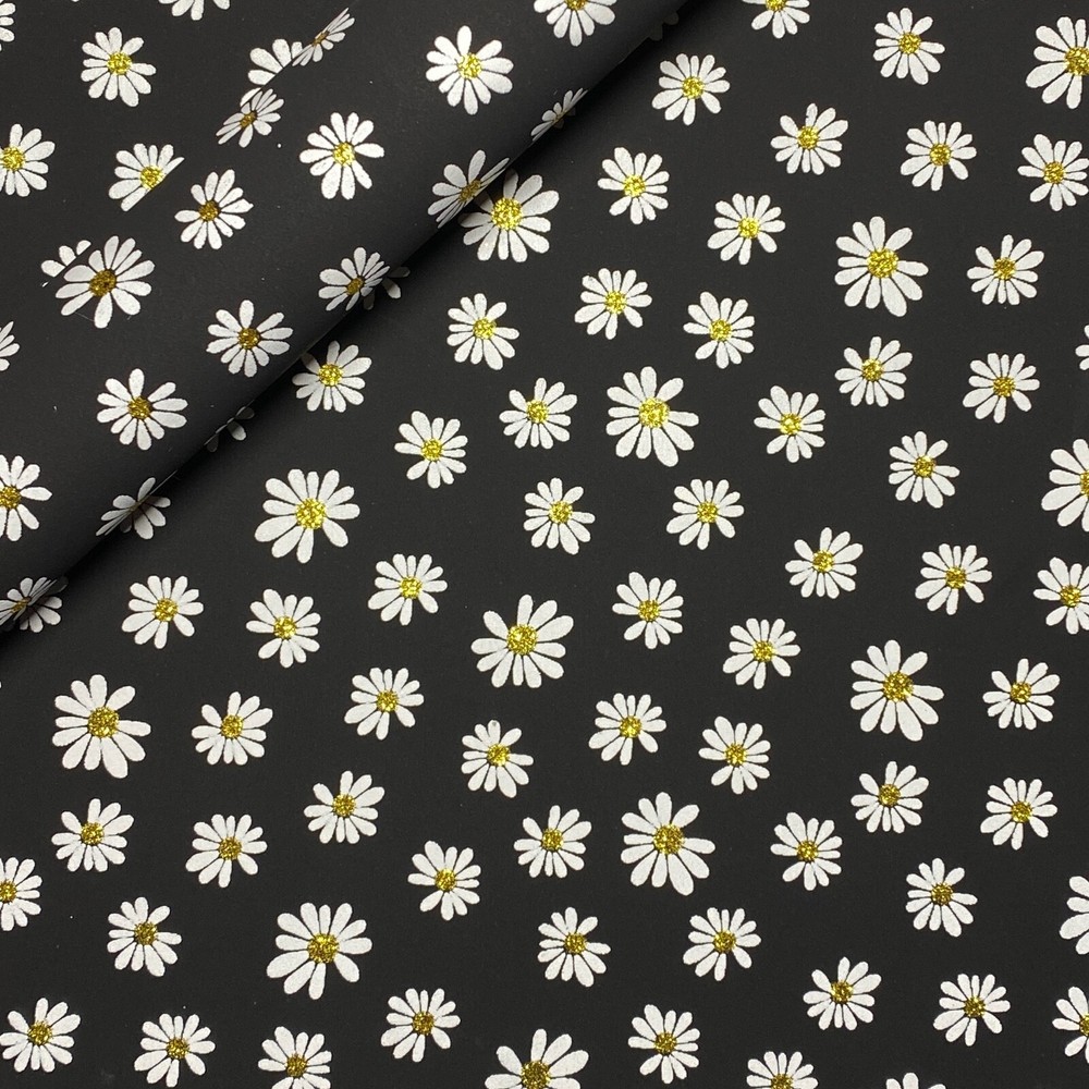 Daisy Flowers Printed on Suede 20x30cm