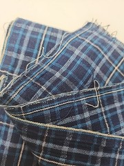 Multi-Tone BLUE & White Plaid Woven Cotton Quilting Sewing Fabric 42″ X 3.7yds