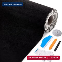 Black Suede Headliner Fabric 98″ Lx60 W with Foam Backing for Automotive | Tube